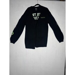 Beetlejuice Never Trust The Living Cardigan Sweater Small Black Graphic Gothic